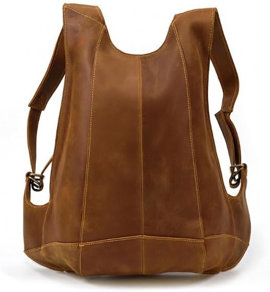 Men's Shaped Shoulder Bag Personalized Waistcoat Backpack Student Schoolbag Leather