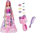 Produktbild Barbie Dreamtopia, Puppe mit blonden und regenbogenfarbenen Haaren, Regenbogen-Haarverlängerungen mit Stylingwerkzeug zum Flechten der Haare, Haaraccessoires, als Geschenk geeignet,HNJ06