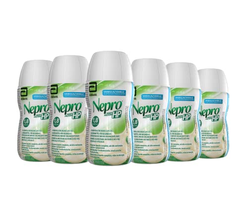 Abbott Nutrition Nepro HP Alimento ad Alta Densità Calorica e Iperproteico Formato Bevanda, Confezione 6 x 220 ml, Gusto Vaniglia