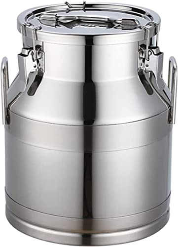 Generisch Milchkannen aus Edelstahl 304, Weineimer, Milchkännchen, Ölfass, Teekanister mit silikonversiegeltem Deckel, Milchtransporteimer zur Lagerung von Flüssigkeiten und Feststoffen, 46 Generisch Milchkannen aus Edelstahl 304, Weineimer, Milchkännchen, Ölfass, Teekanister mit silikonversiegeltem Deckel, Milchtransporteimer zur Lagerung von Flüssigkeiten und Feststoffen, 46