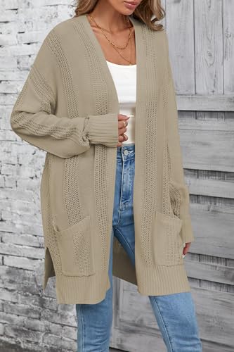 Image of Light Cardigan Summer Boho Sweaters for Women Crochet Oversized Thin Beach Boho Lightweight Coverups Camel Heather M