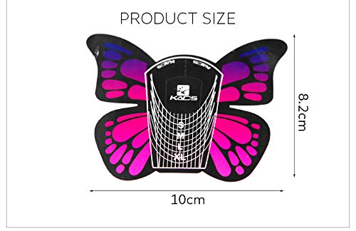 KADS 100pcs in 1 Roll Big Size Butterfly-shape Self Adhesive Gel Nail Extension Nail Forms for Acrylic Nails Tips
