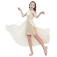 GRACE KARIN Girl Sequin Fancy Sparkly Dresses Cute Princess Sparkling Sequined Dress A-Line Sleeveless Dress Gold 10-12 Years