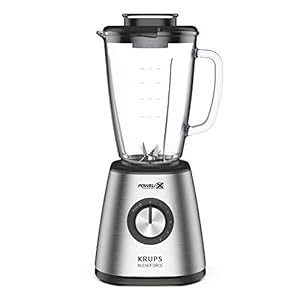 Krups KB439D Blendforce 2 blender | 800 Watt | 5 snelheden | pulsfunctie | 1,75 liter thermoglas container (inhoud: 1,25 liter) | schokbestendig | ijssnijder | roestvrij staal