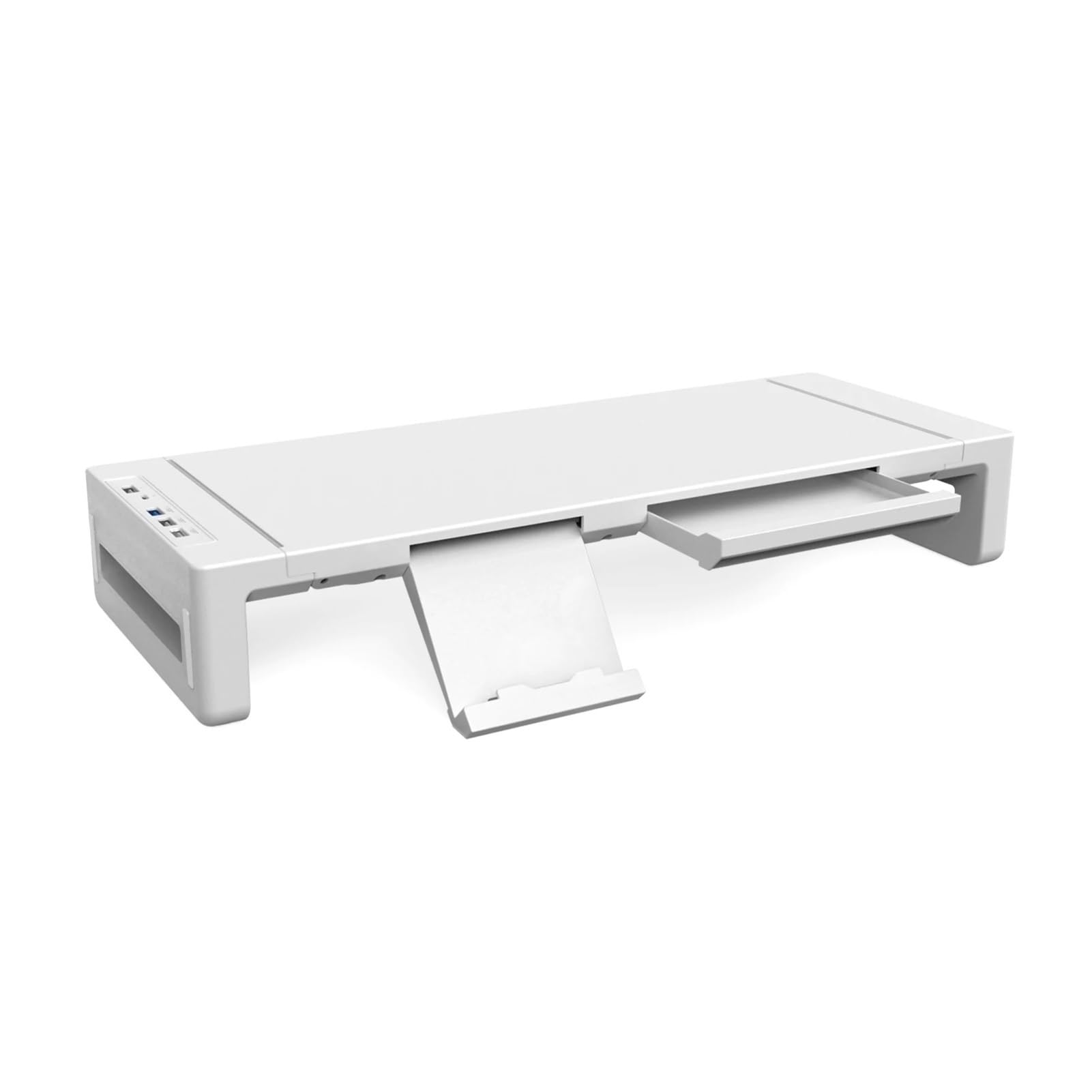 Support moniteur informatique pliable avec hub USB 3.0 et tiroir pour clavier