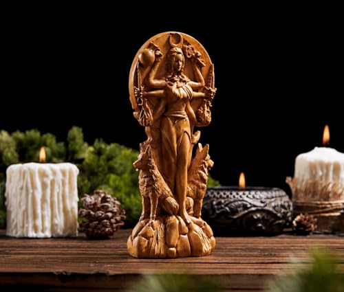 Estatua de Madera Hecate Diosa Triple 3.5×1.5×9 in miniatura 5