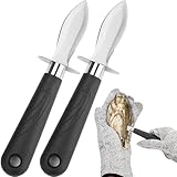 Amviner Oyster Shucker Set - 2 Oysters Shucking Knives and Cut Resistant Gloves- Seafood Opener Kit Tools for Oysters, Clam, Shellfish, Crab, Kitchen Tools, Premium Kitchen Knife Tools Gift