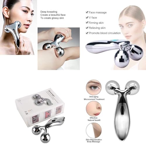 Image of 3D Manual Face Roller Massager, 360 Degree Rotating Dual Ball Facial & Body Massage Tool for Women and Men, Jawline, Neck, Arms, Relaxation & Daily Skin Care