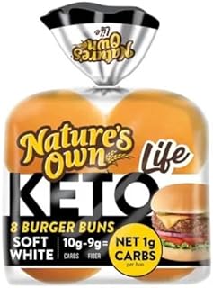 Nature's Own Keto Hamburger Buns 12 oz - 2 Packs of 8 Buns