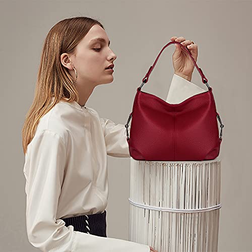Image of YALUXE Women's Real Leather Shoulder Bags Hobo Handbags Purse Crossbody Bag
