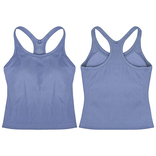 Image of sphinx cat Womens Ribbed Workout Crop Tops with Built in Bra Yoga Racerback Tank Top Slim Fit