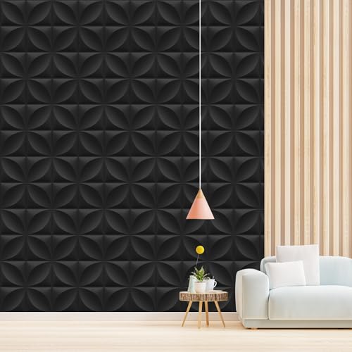 Image of Kayra Decor Wall Panels for Bedroom Butterfly Design Black Color 19.7 inch x 19.7 inch (Pack of 40) - Covers 107.80 Sq. Ft.