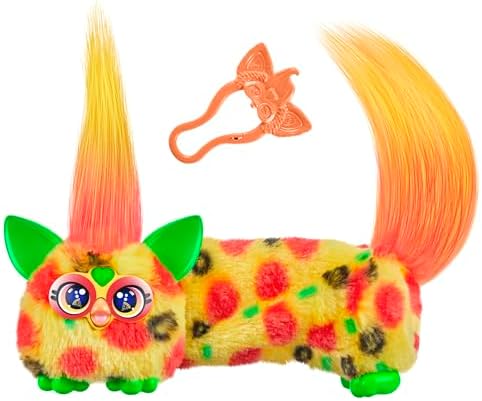 FURBY DJ Furblets Pepp-Oh-Roni Mini Electronic Plush Toy with Funny Stretchable Sound Effects & Music, Speaks Furbish, Pizza Colors - View 3