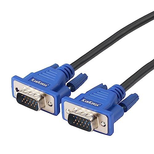KamKorda 1.8m VGA to VGA Cable, Full HD Video Transmission, Monitor to Projector