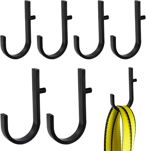 Jurtmy 6pcs Storage Shed Hooks for Suncast, Black J Tool Hangers Compatible with for Suncast/for Craftsman Shed Tool Hooks Storage Shed Shelves Accessories
