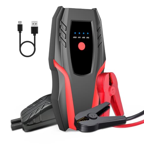 Gferauto 12v Auto Jump Starter Peak Current 2000A (8.0L Gas and 5.0L Diesel Engine), Car Lithium Battery Charger Jumper Cable Pack, 8000mah Portable Power Bank with LED Light&USB Quick Charge