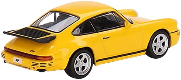 1987 Porsche RUF CTR Blossom Yellow Diecast Car, Mini GT, 1:64 Scale by True Scale Miniatures