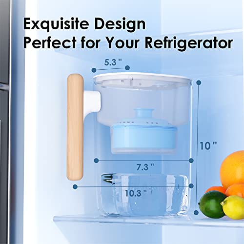 Waterdrop Alkaline Chubby 10-Cup Water Filter Pitcher With 1 Filter, Healthy, Clean & Toxin-Free Mineralized Alkaline Water (100 Gallons), Up To Ph 9.5, Bpa Free #TOP4