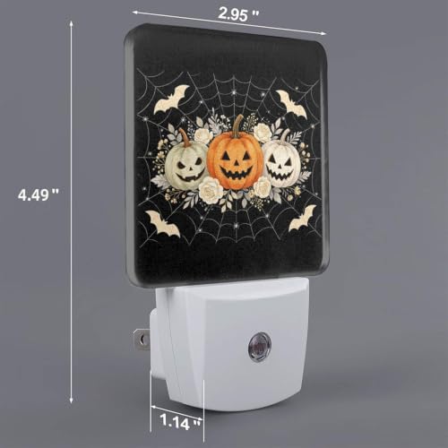 Image of Halloween Pumpkins LED Plug-in Night Lamp Set of 2 for Bathroom