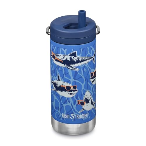 Bouteille d'eau isolée 12oz TK bouchon à vis - Requins aux lunettes