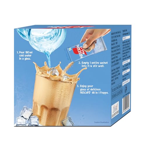 Image of NESCAFE All in 1 Frappe | Instant Cold Coffee Premix - Just Add Cold Water | 224g (8 Sachets X 28g), Box