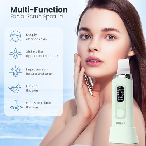 Spatule pour le visage UNIWA pour éliminer les impuretés avec l'écran LCD et 4 modes