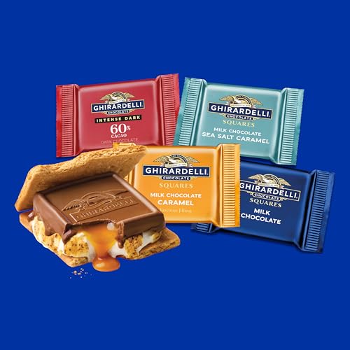 Image of GHIRARDELLI Perfect for S'mores Premium Chocolate Assortment SQUARES, 18.1 oz Bag Variety Pack of Milk and Dark Chocolate