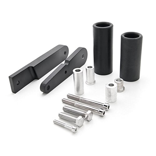 Krator No Cut Black Frame Sliders Compatible with Kawasaki Ninja 650 / EX650 / 650R (2009-2011) Frame Bobbins Sliders Crash Protectors Motorcycle Sportbike + KapscoMoto Keychain