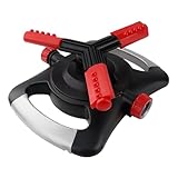 Sprinkler per il giardino – 3 bracci, spruzzatore automatico girevole a 360 gradi, dispositivo di irrigazione efficiente per prato, accessori da giardino durevoli, irrigatore rotante per prato