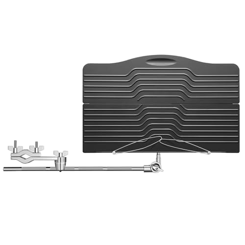Donner Sheet Music Holder, Adjustable Clamp On Sheet Music Tray for Drummers with Multi-Joint Arm, Space-Saving Percussion Sheet Music Tray for Acoustic Electric Drum, Fits 15-35mm Cymbal Stands - image 1