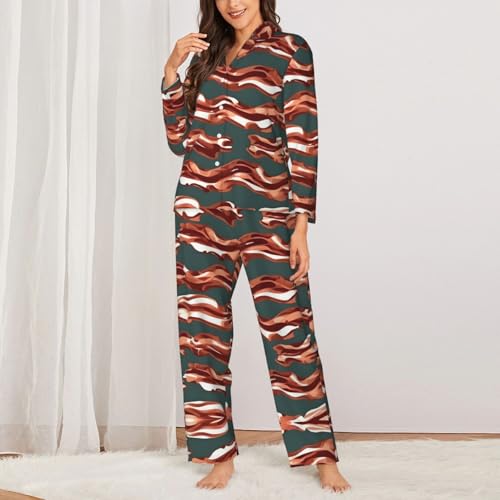 Pyjama imprimé bacon manches longues EdWal ensemble stretch et fluide - 3