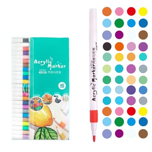 アクリルマーカーペン Se - ペン先ブラシペイントマーカー 速乾 | ガラスぬりえキット 防水アクリルペイント用品 布、石、木、金属、磁器用アクリルペン