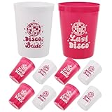 INOOMP 10 Piezas Unidades Vasos de Plástico Reutilizables para Fiesta Disco Vasos para Bebidas y Jugos Diseño Elegante Blanco y Capacidad Resistentes y Fáciles de Limpiar