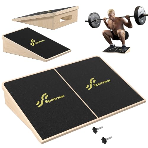 Sportneer Squat Wedge 540kg 15 Slant Board for Knee Relief Squats & Strength Training Non-Slip Wooden Stretch and Mobility Board for Home & Gym