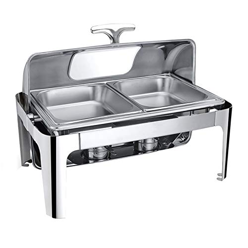 Chafing Dish Buffet, calentadores eléctricos de alimentos para fiestas y buffets, servidores y calentadores de buffet de acero inoxidable, ideal para buffet de bodas, banquetes o fiestas, 400 W ()