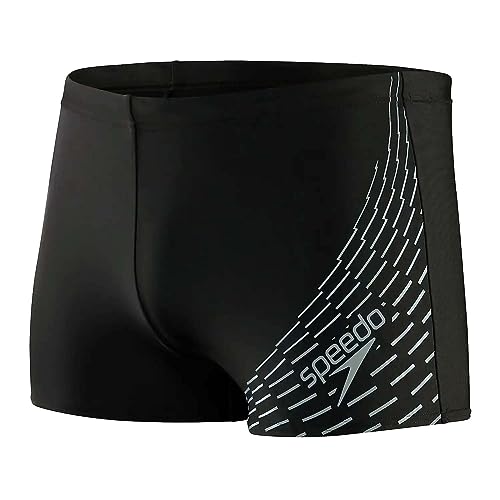 Speedo Medley Logo I Bañador Hombre, Negro/Gris, S