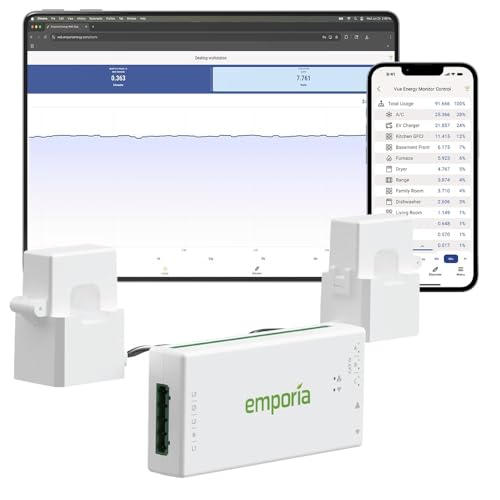 Emporia Vue 3 Home Energy Monitor - Smart Home Automation Module and Real Time Electricity Usage Monitor, Power Consumption Meter, Solar and Net Metering for UL Certified Safe Energy Monitoring