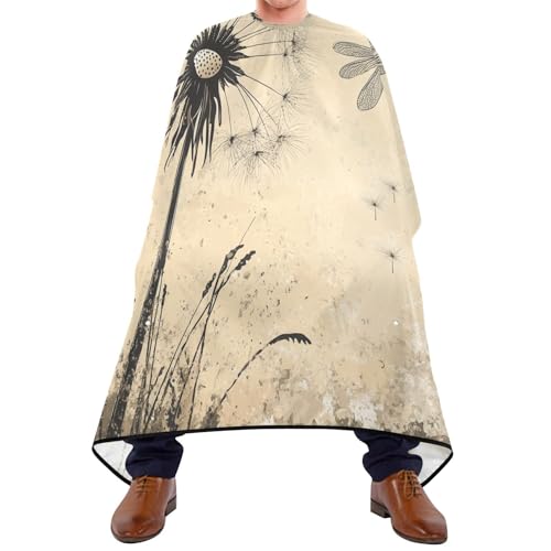 Kigai Dandelion Hair Cutting Cape for Men & Women Waterproof Barber Cape Professional Hairdressing Salon Styling Apron with Adjustable Closure Snap