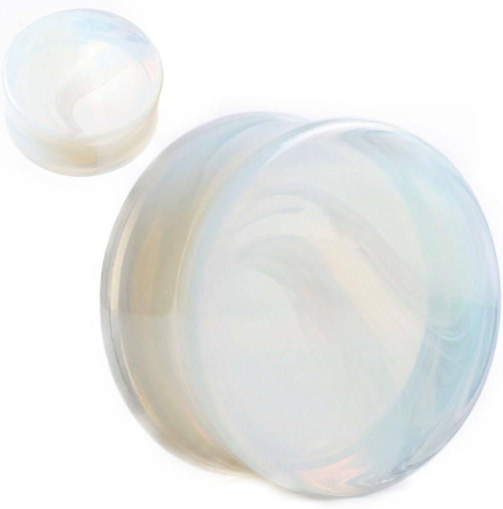 Opalite Organic Stone Ear Plugs Gauges Sold in Pairs