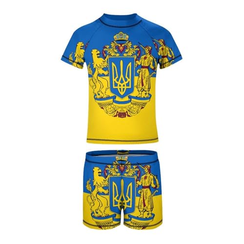 Ukraine FlagChildren's Casual Swimsuit Set - Simple and Versatile10-12Y（150cm）2