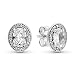 Pandora Jewelry - Oval Sparkle Halo Stud Earrings in Sterling Silver with Clear Cubic Zirconia