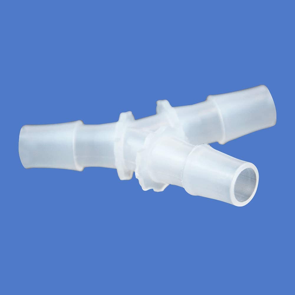 Quickun 3/8" Hose Barb Fitting Equal Barbed Y Shaped 3 Way Plastic Joint Splicer Mender Adapter Union for Air Line Tubing Pipe (Pack of 10)