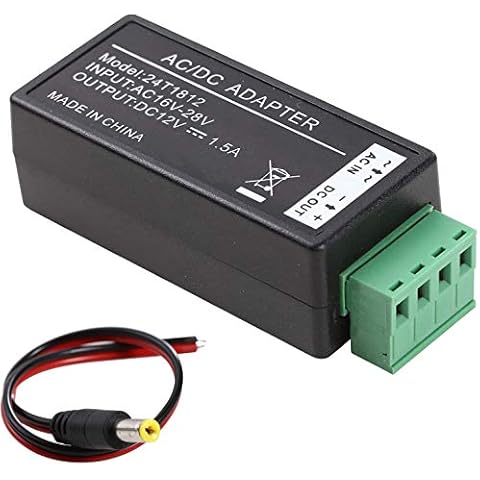 UHPPOTE Power Supply Adapter Converter AC16-28V To DC12V For CCTV Security System Cover