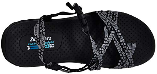 Skechers Women's Reggae-Loopy Black/Grey Sandal 9 M US