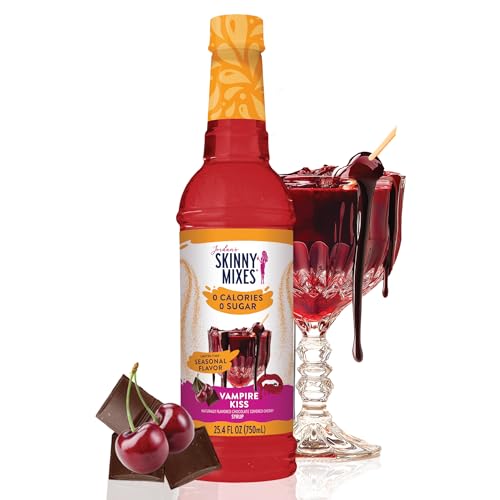 Image of Jordan's Skinny Mixes Sugar Free Coffee Syrup, Holiday Vampire Kiss Coffee Flavoring Syrup, Zero Calorie Drink Mix for Lattes, Baking, Protein Shake, Dairy & Gluten Free, Kosher, 25.4 Fl Oz