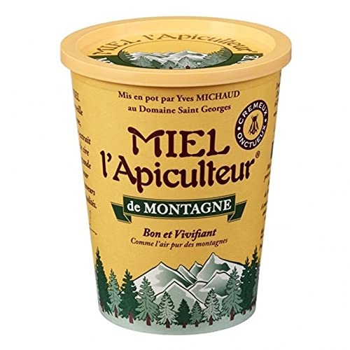 Miel l?Apiculteur de Montagne Bon et Vivifiant Crémeux Onctueux 500g (lot de 4