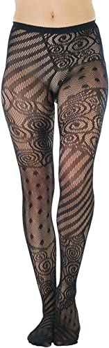 Image of ToBeInStyle Women's Elegant Floral Lace Inspired Spandex Net Full Length Tights