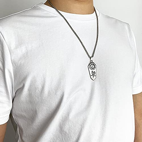 Moo&Lee Men's Stainless Steel Necklace Taoist Yin Yang Taichi Symbol Amulet Pendant With 24 Inches Link Chain #TOP2