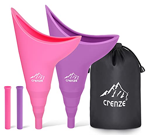 Urinella para mujeres, orinal portátil femenino para mujeres de pie orinal, embudo reutilizable para mujeres, actividades al aire libre, camping (rosa morado)