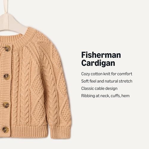 Image of Amazon Essentials x Sofia Grainge Unisex Toddlers and Babies' Cable Knit Cotton Fisherman Cardigan Sweater